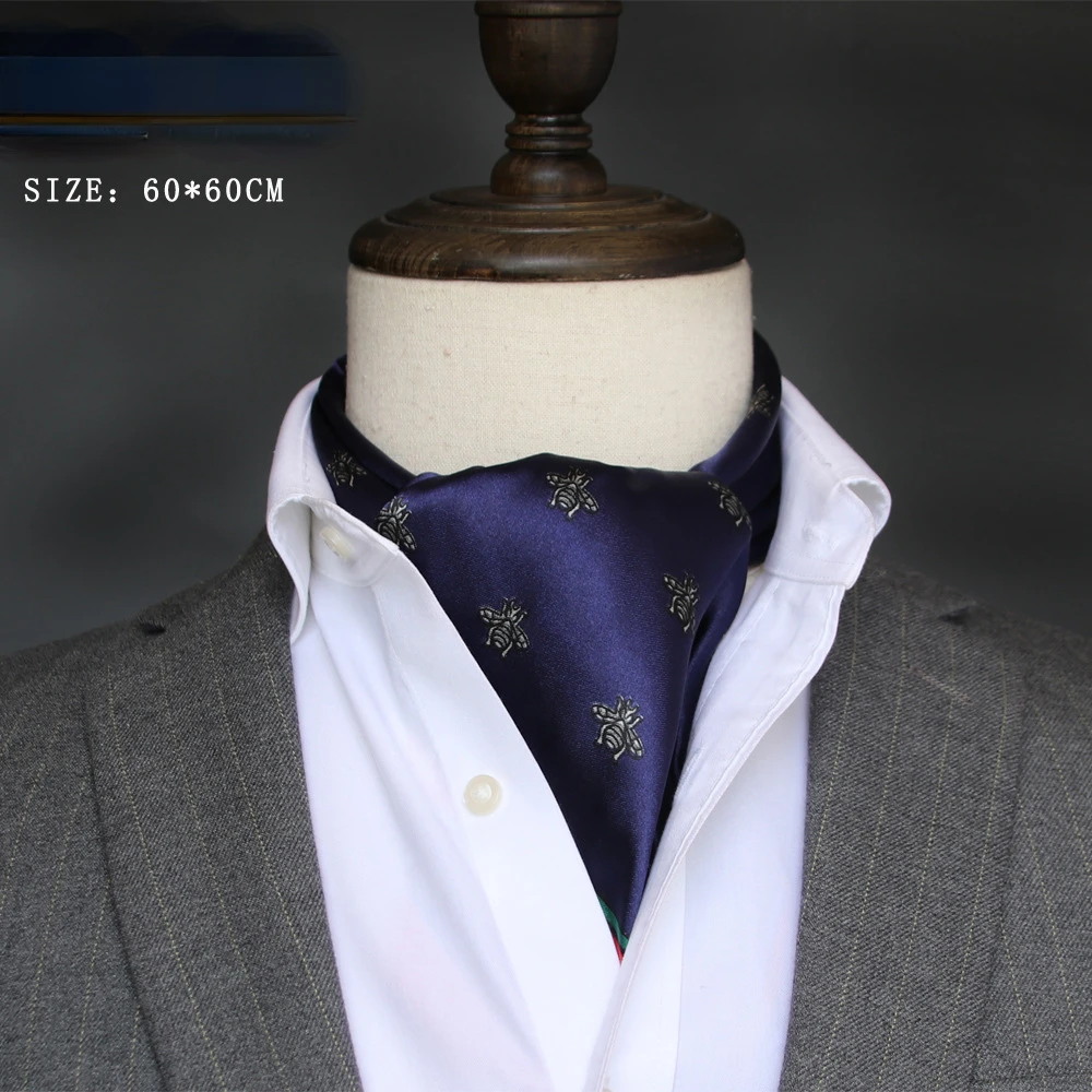 Face Scarf Mask - İngiliz Erkek İpek Eşarp, Küçük Kare