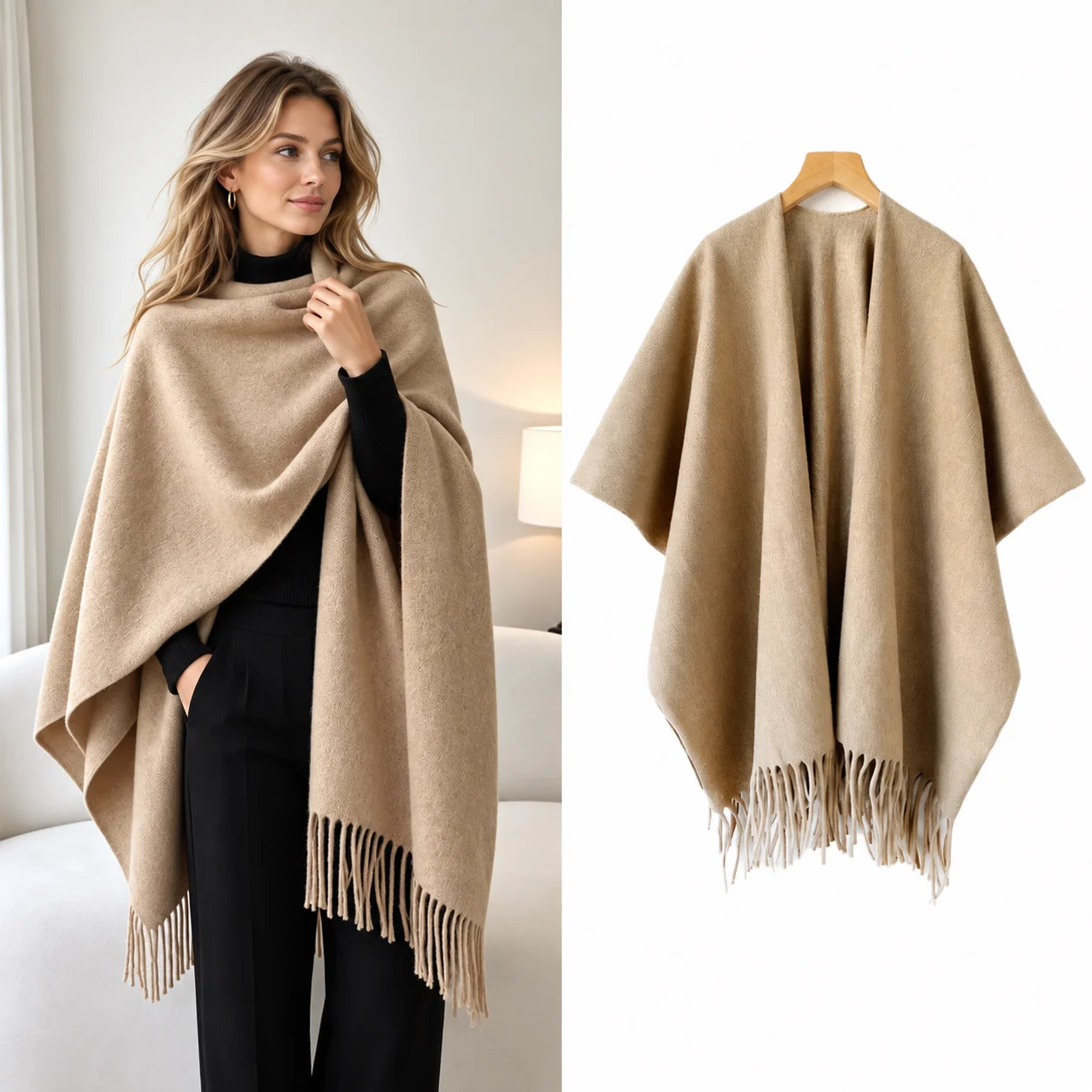 Kışlık Şal Pelerin Kadınlar İç - Woven Scarf Blanket incelemesi ve fiyatı
